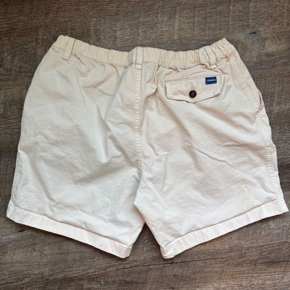 Chubbies Originals The Khak-a-lacks Shorts XL Khaki 7 Inseam Elastic Flaw